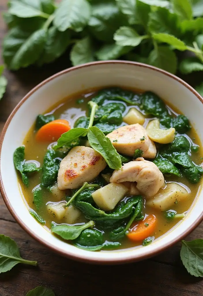 26 Chicken Soup Slow Cooker Recipes That Simmer to Perfection - 19. Chicken and Spinach Soup
