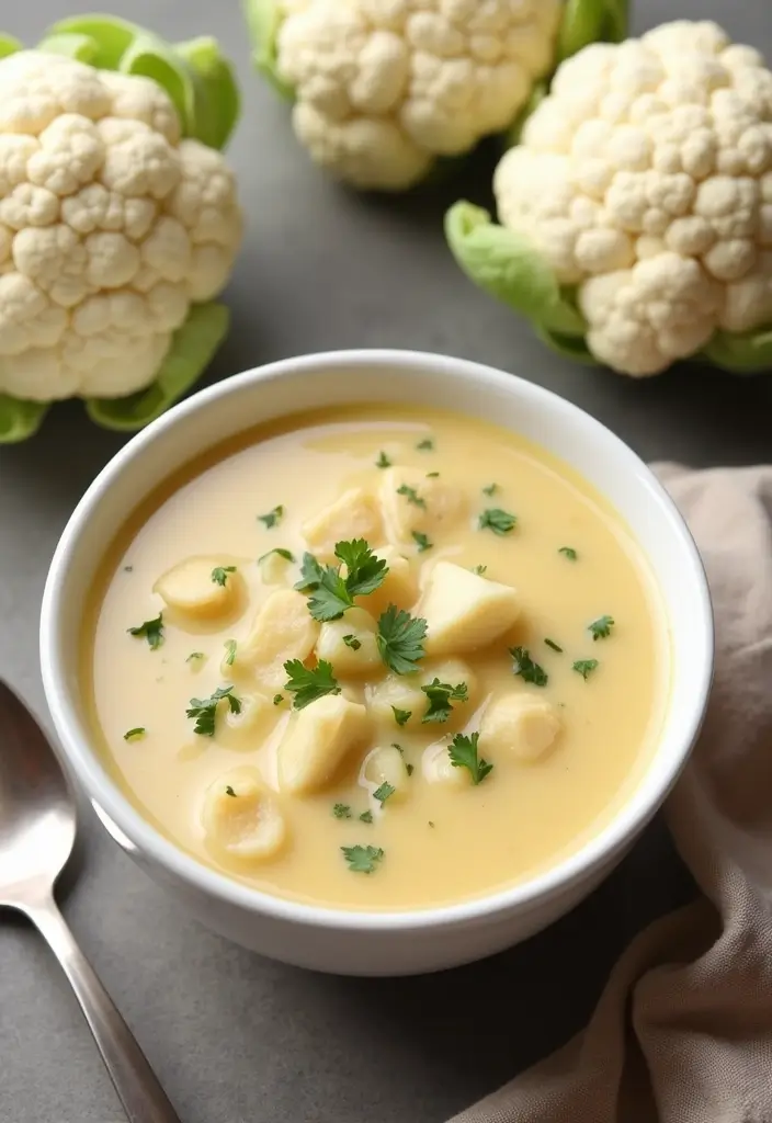 26 Chicken Soup Slow Cooker Recipes That Simmer to Perfection - 21. Chicken and Cauliflower Soup