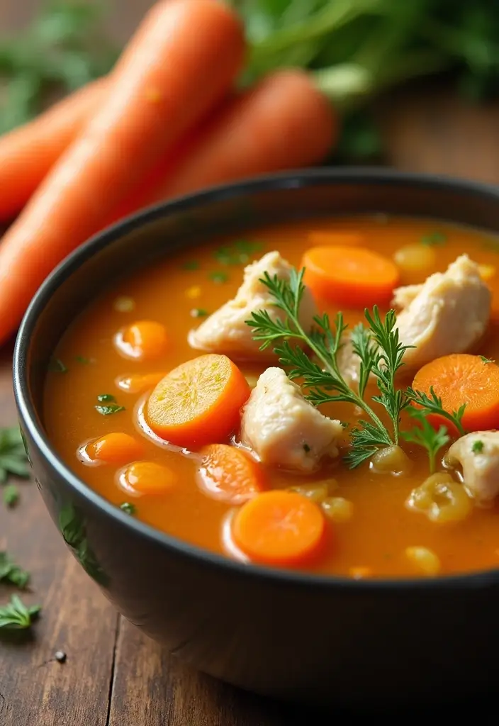 26 Chicken Soup Slow Cooker Recipes That Simmer to Perfection - 24. Chicken and Carrot Soup