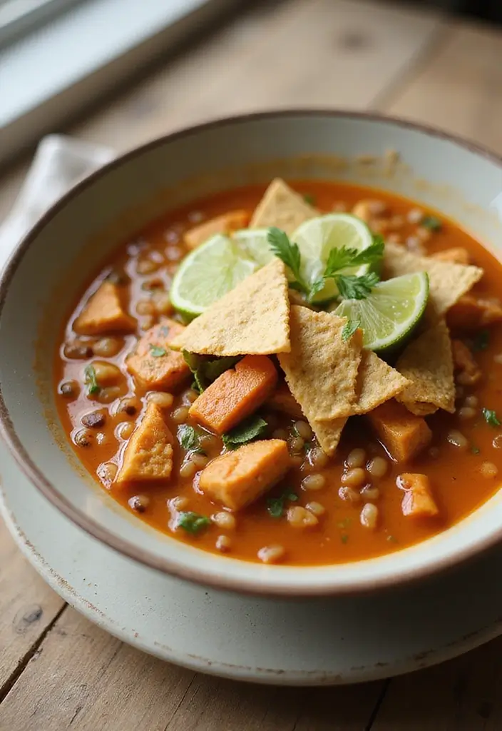 27 Chicken Tortilla Soup Instant Pot Recipes That Are Creamy & Easy - 16. Instant Pot Chicken Tortilla Soup with Lentils