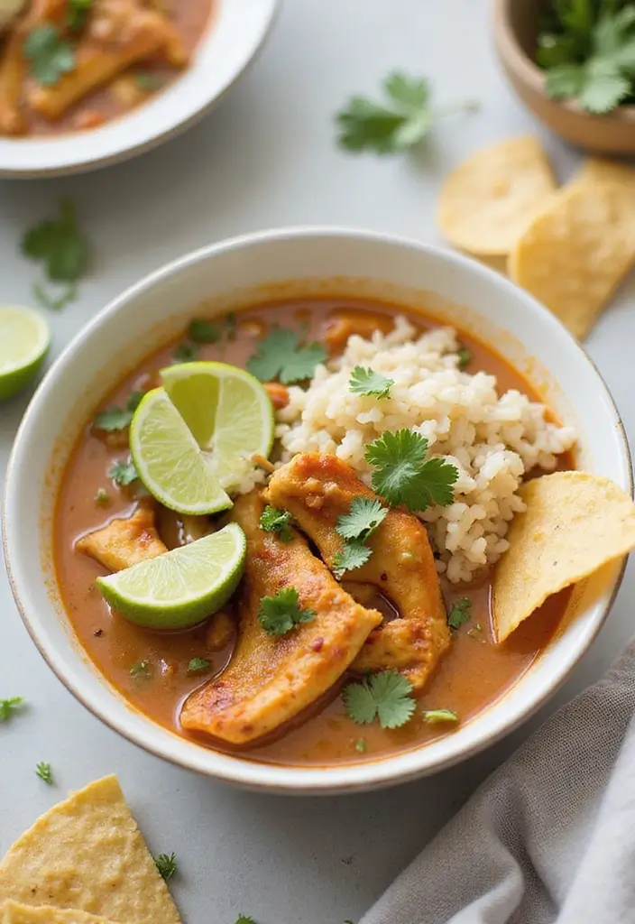 27 Chicken Tortilla Soup Instant Pot Recipes That Are Creamy & Easy - 19. Instant Pot Chicken Tortilla Soup with Cilantro Lime Rice