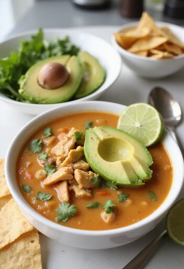 27 Chicken Tortilla Soup Instant Pot Recipes That Are Creamy & Easy - 2. Creamy Avocado Chicken Tortilla Soup