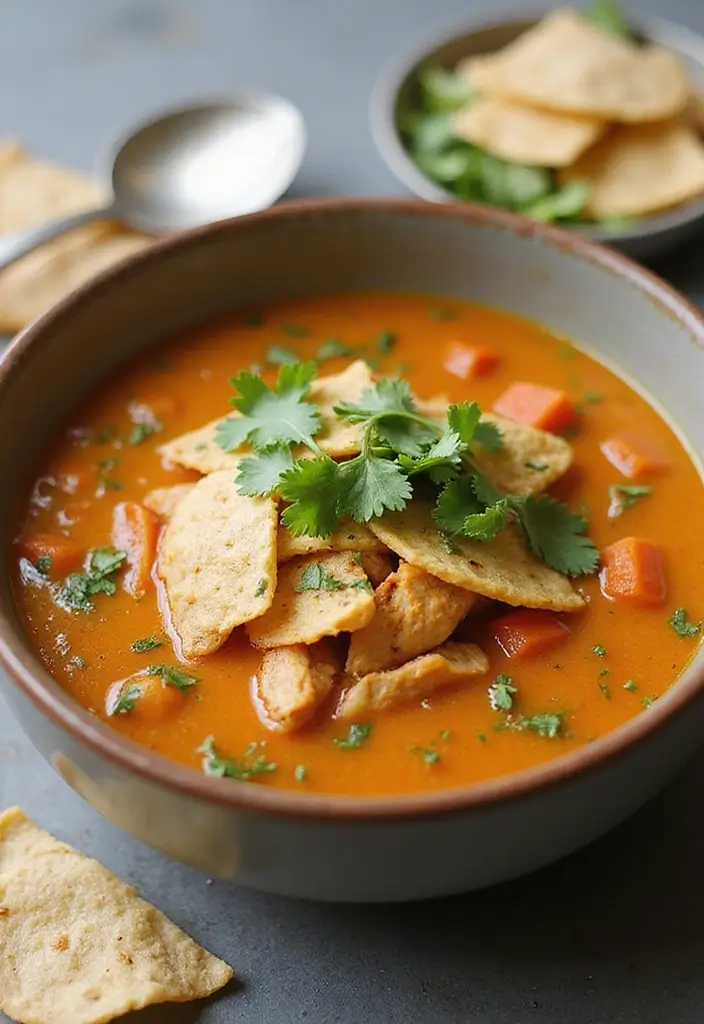 27 Chicken Tortilla Soup Instant Pot Recipes That Are Creamy & Easy - 20. Instant Pot Chicken Tortilla Soup with Ginger