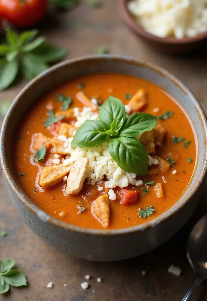 27 Chicken Tortilla Soup Instant Pot Recipes That Are Creamy & Easy - 6. Creamy Tomato Basil Chicken Tortilla Soup