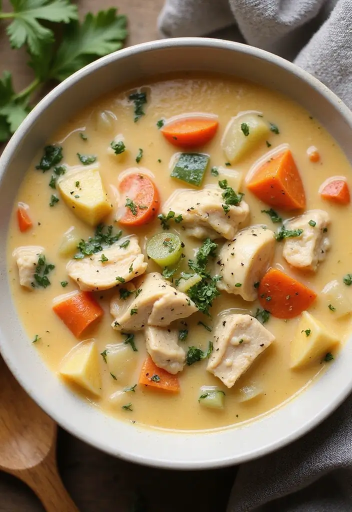 27 Gluten Free Chicken Alfredo Recipes That Are Creamy & Safe - 19. Chicken Alfredo Soup