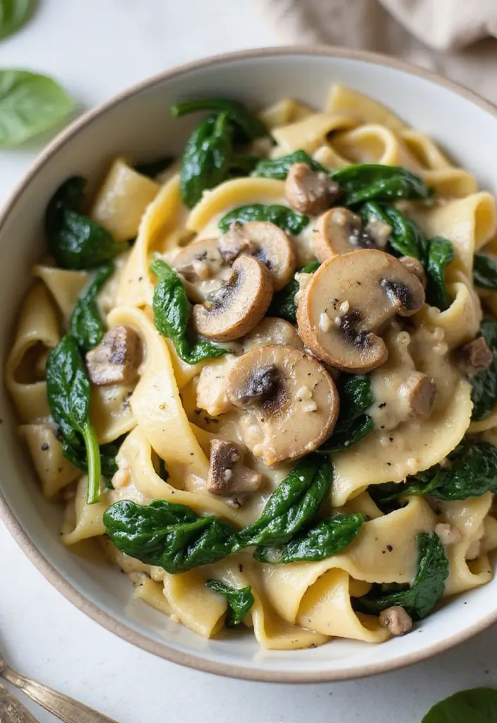 27 Gluten Free Chicken Alfredo Recipes That Are Creamy & Safe - 4. Spinach and Mushroom Chicken Alfredo