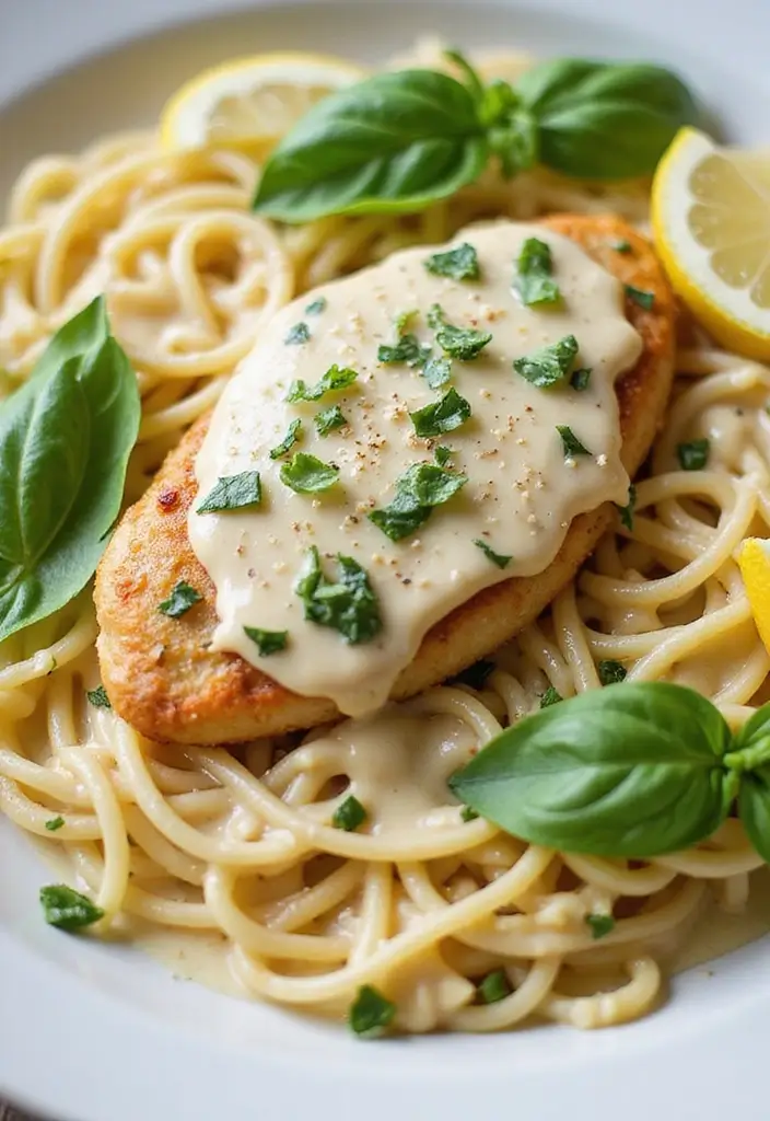 27 Gluten Free Chicken Alfredo Recipes That Are Creamy & Safe - 5. Lemon Basil Chicken Alfredo