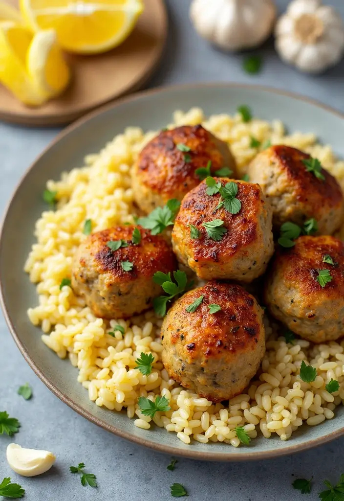 27 Greek Chicken Meatballs with Lemon Orzo Recipes That Pop with Flavor - 1. Classic Greek Chicken Meatballs with Lemon Orzo