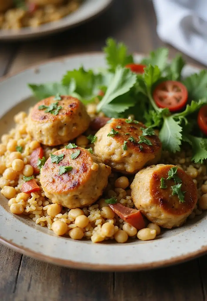27 Greek Chicken Meatballs with Lemon Orzo Recipes That Pop with Flavor - 12. Greek Chicken Meatballs with Lemon Orzo and Chickpeas