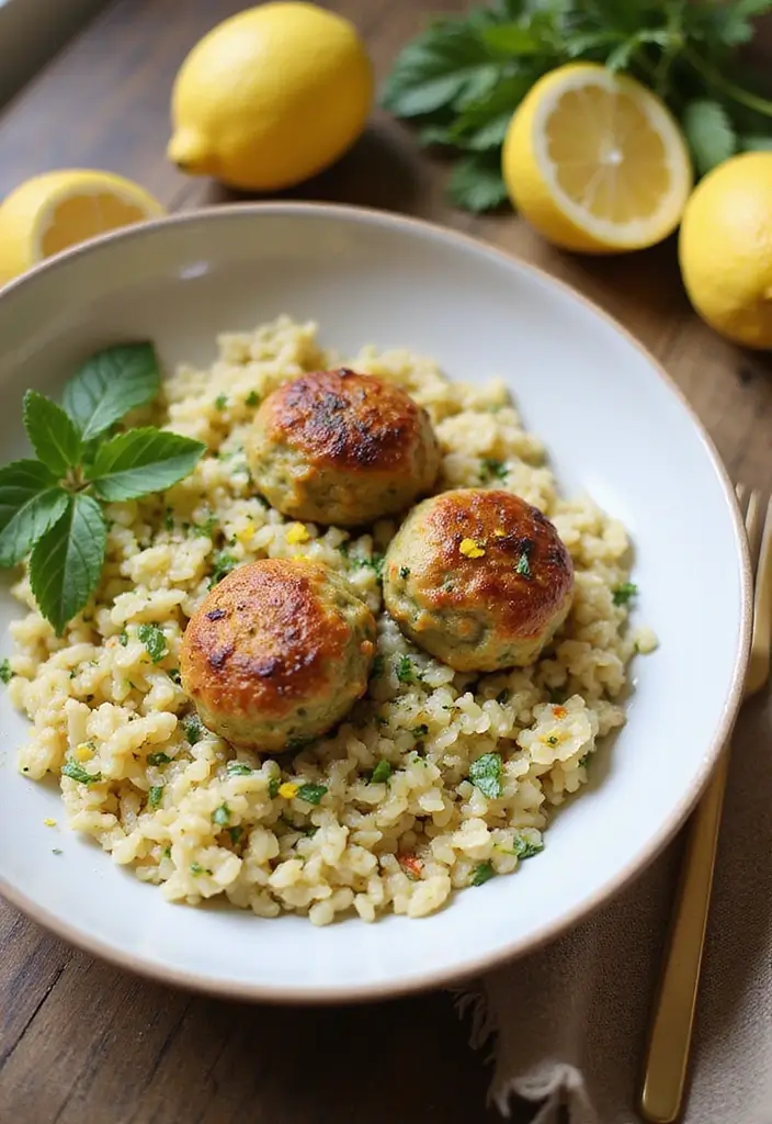 27 Greek Chicken Meatballs with Lemon Orzo Recipes That Pop with Flavor - 13. Lemon Zucchini Greek Chicken Meatballs with Orzo