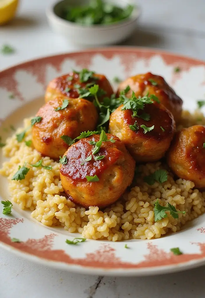 27 Greek Chicken Meatballs with Lemon Orzo Recipes That Pop with Flavor - 21. Sweet and Sour Greek Chicken Meatballs with Lemon Orzo