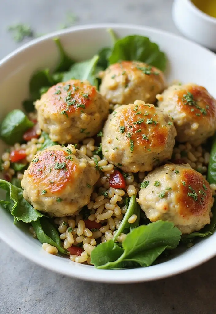 27 Greek Chicken Meatballs with Lemon Orzo Recipes That Pop with Flavor - 6. Lemon Garlic Greek Chicken Meatballs with Orzo Salad