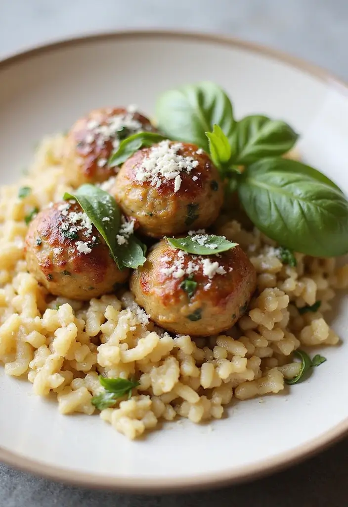 27 Greek Chicken Meatballs with Lemon Orzo Recipes That Pop with Flavor - 7. Lemon Basil Greek Chicken Meatballs with Orzo