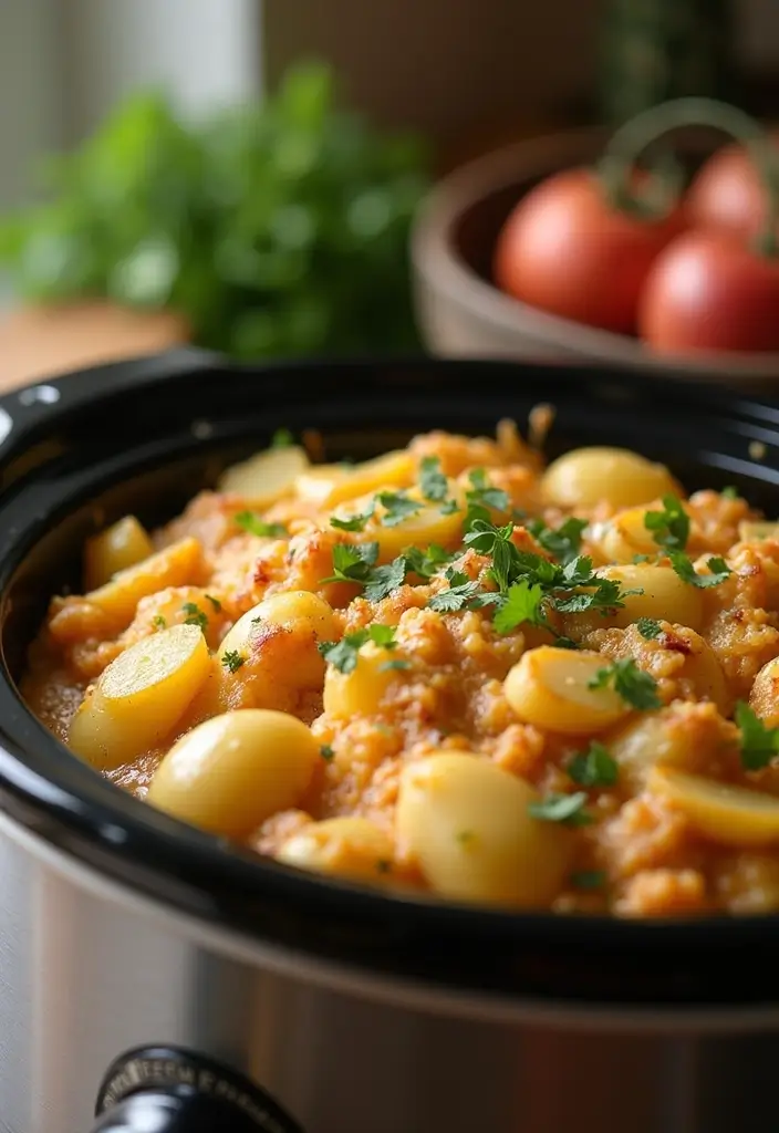 27 Ground Chicken Crockpot Recipes That Are Set-and-Forget Simple - 14. Chicken and Potato Casserole