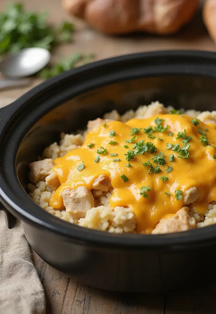 27 Ground Chicken Crockpot Recipes That Are Set-and-Forget Simple - 25. Chicken and Rice Casserole