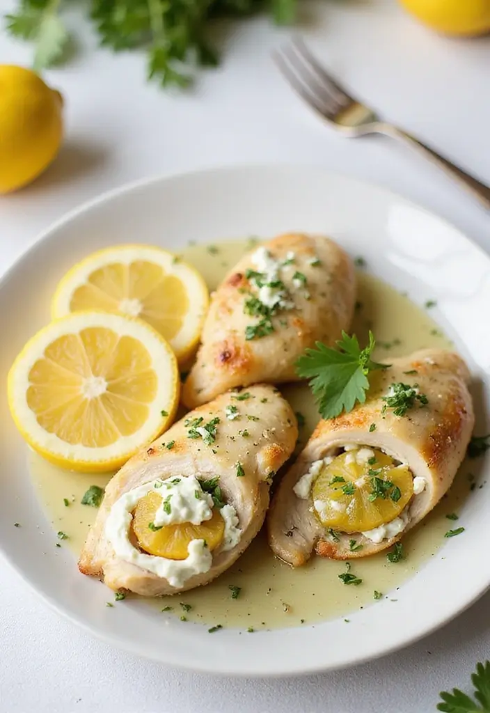 27 Healthy Stuffed Chicken Breast Recipes That Feel Fancy but Easy - 15. Lemon Herb and Goat Cheese Stuffed Chicken