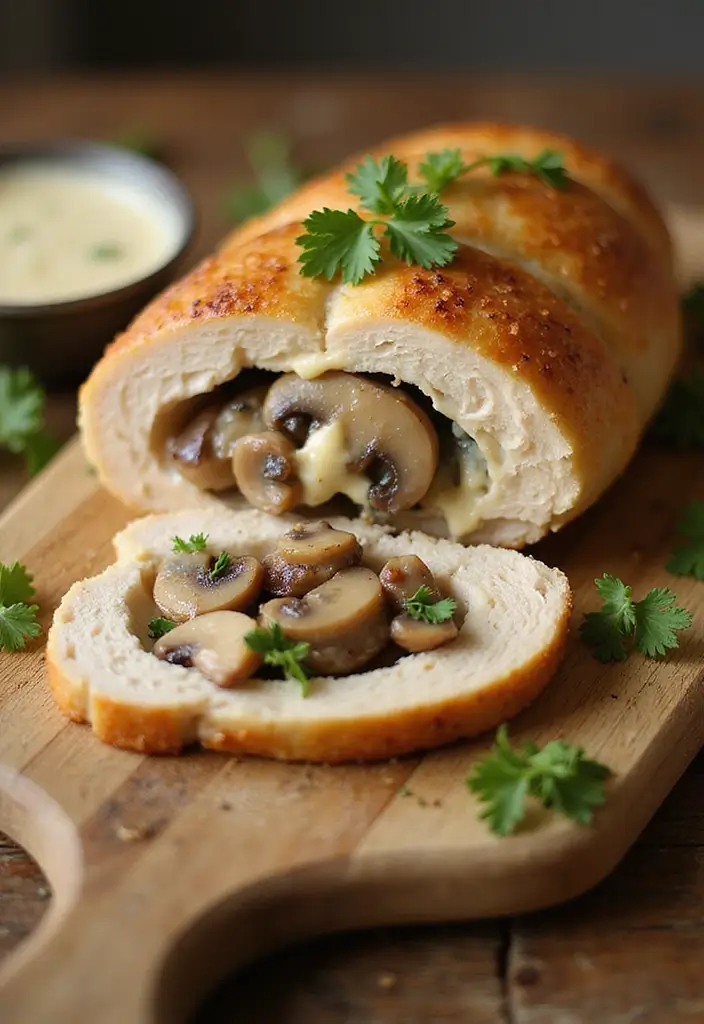 27 Healthy Stuffed Chicken Breast Recipes That Feel Fancy but Easy - 2. Mushroom and Swiss Stuffed Chicken