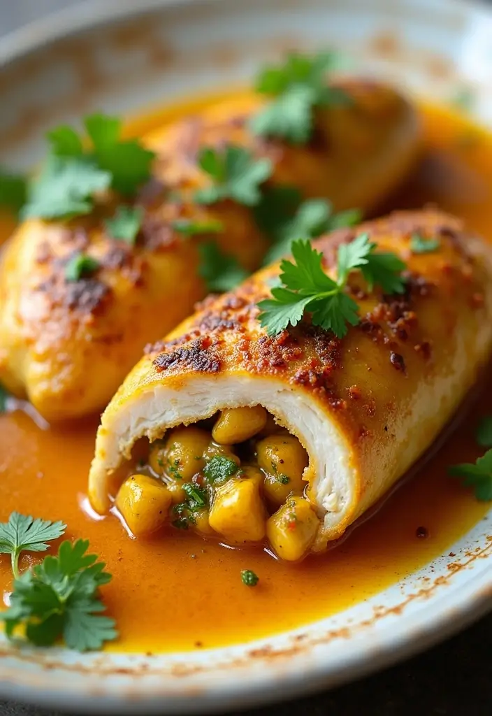 27 Healthy Stuffed Chicken Breast Recipes That Feel Fancy but Easy - 21. Curry and Coconut Milk Stuffed Chicken