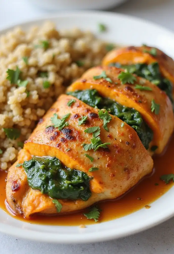 27 Healthy Stuffed Chicken Breast Recipes That Feel Fancy but Easy - 22. Sweet Potato and Spinach Stuffed Chicken