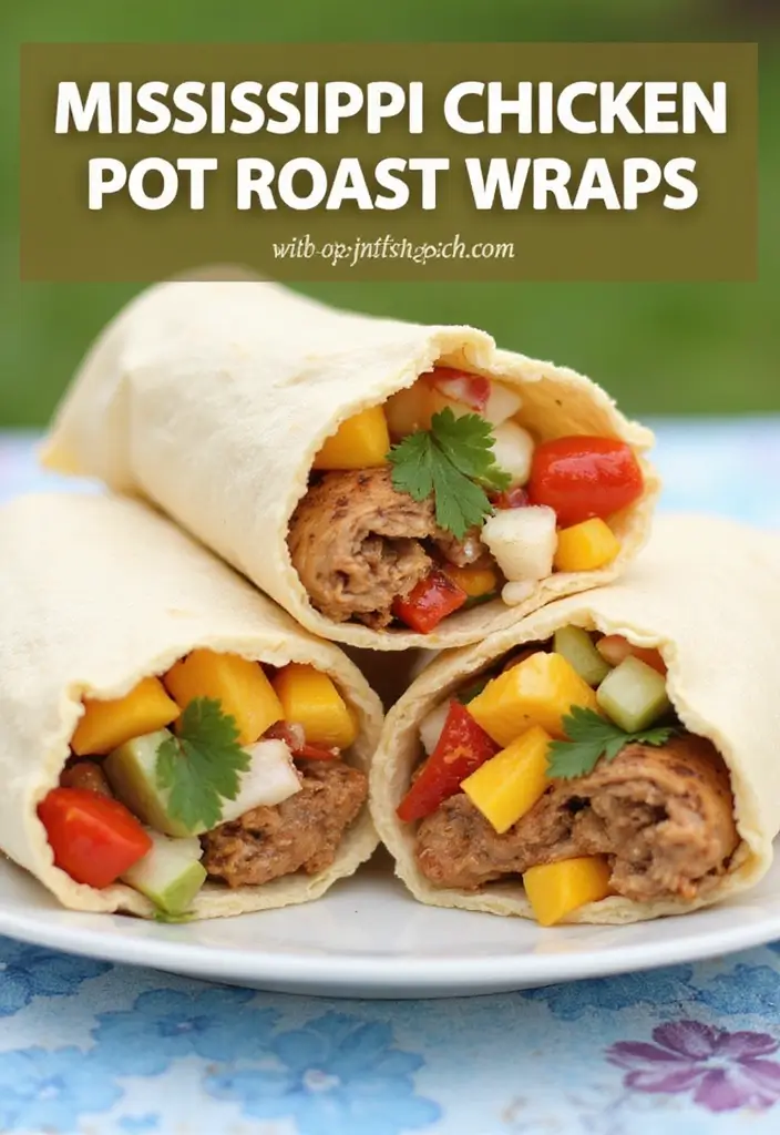 27 Mississippi Pot Roast Chicken Recipes That Are Southern-Style Comfort - 13. Mississippi Chicken Pot Roast Wraps