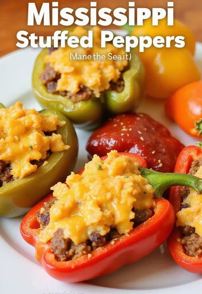 27 Mississippi Pot Roast Chicken Recipes That Are Southern-Style Comfort - 18. Mississippi Stuffed Peppers