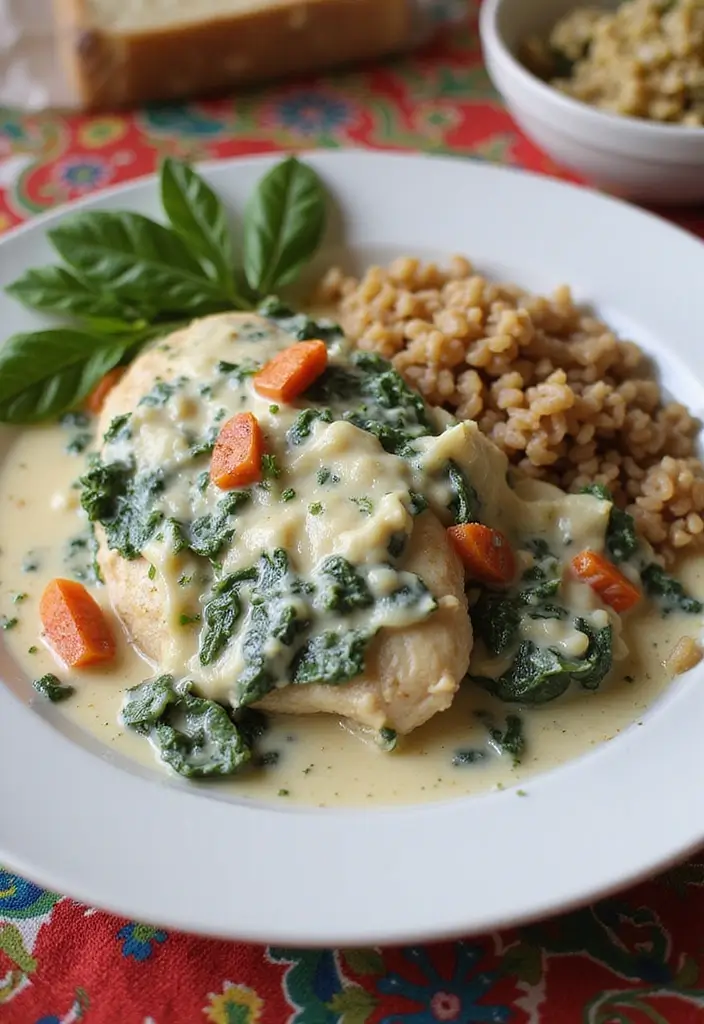 27 Quick, Easy & Delicious Chicken Breast Recipes Perfect for Busy Weeknights - 4. One-Pan Creamy Spinach Chicken