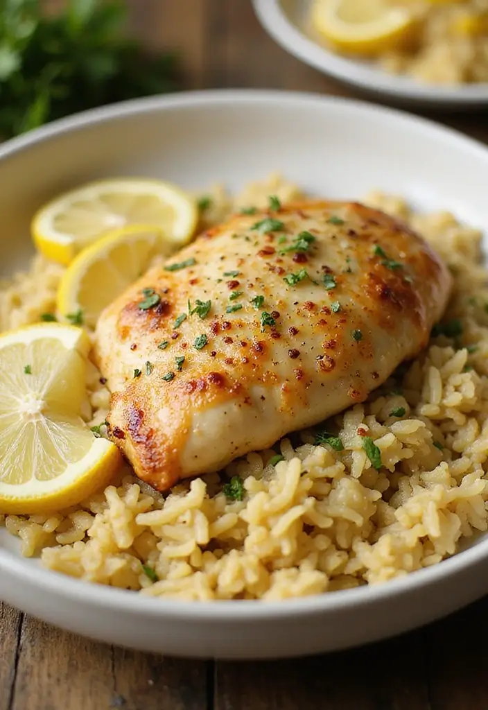27 Rice-A-Roni Chicken and Rice Recipes That Are Nostalgic & Easy - 13. Baked Lemon Pepper Chicken with Rice