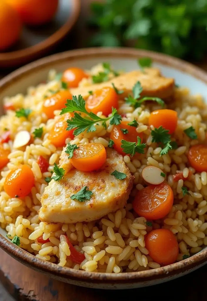 27 Rice-A-Roni Chicken and Rice Recipes That Are Nostalgic & Easy - 21. Chicken and Rice Pilaf with Apricots
