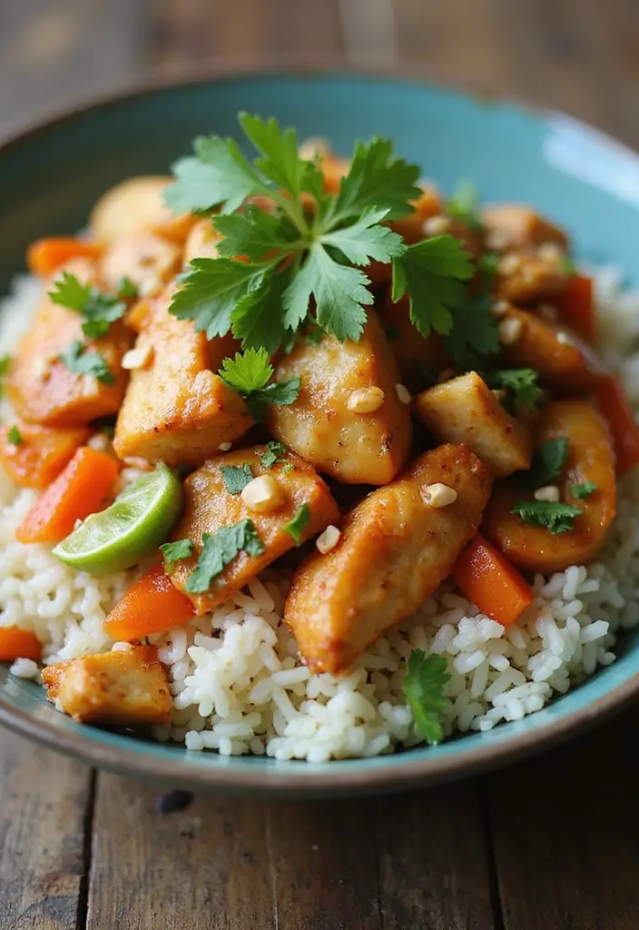 27 Rice-A-Roni Chicken and Rice Recipes That Are Nostalgic & Easy - 24. Thai Chicken and Rice Bowl