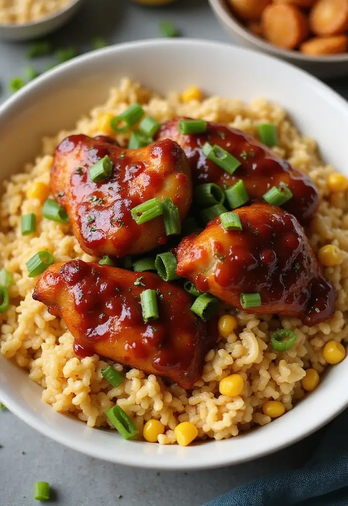 27 Rice-A-Roni Chicken and Rice Recipes That Are Nostalgic & Easy - 7. BBQ Chicken and Rice Bowl