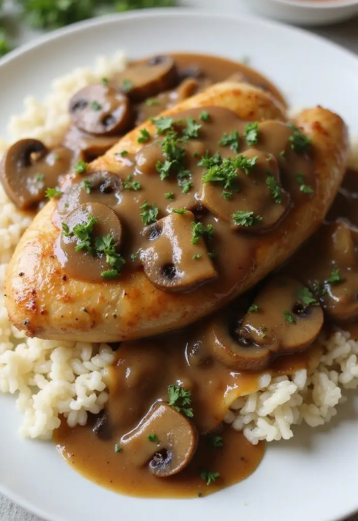 27 Sauces for Chicken and Rice Recipes That Complete the Dish - 5. Savory Mushroom Sauce