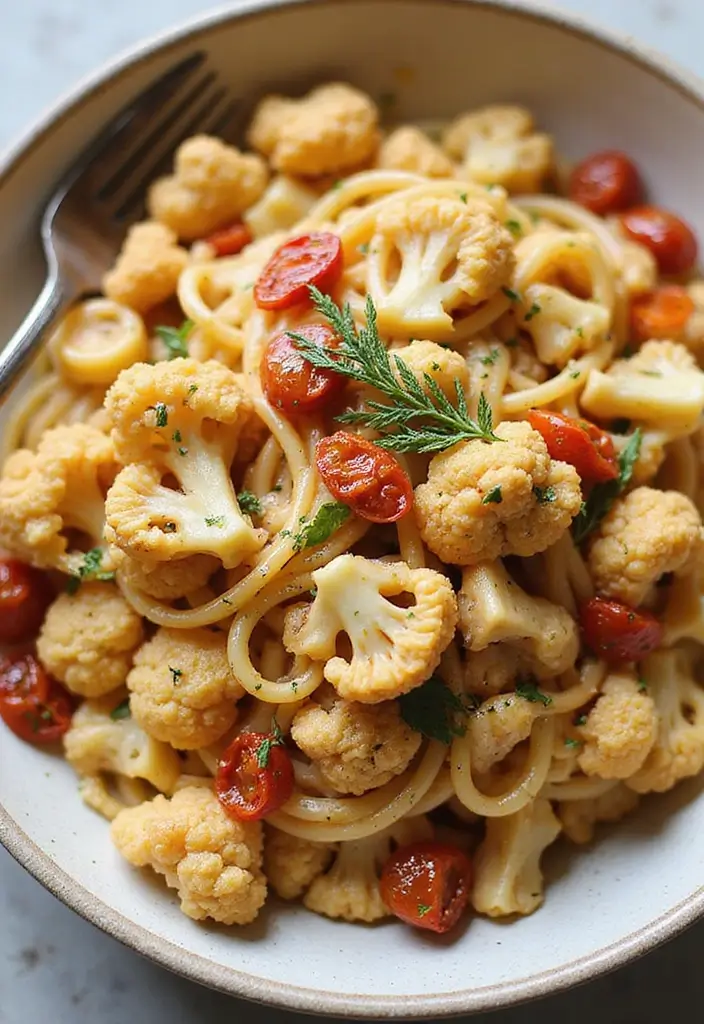 27 Sun Dried Tomato Chicken Pasta Recipes That Are Creamy & Tangy - 12. Sun Dried Tomato Chicken Pasta with Cauliflower