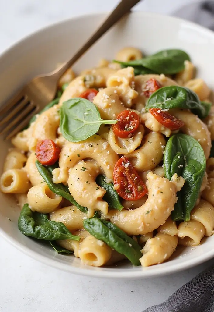 27 Sun Dried Tomato Chicken Pasta Recipes That Are Creamy & Tangy - 6. Creamy Sun Dried Tomato Chicken Pasta with Spinach