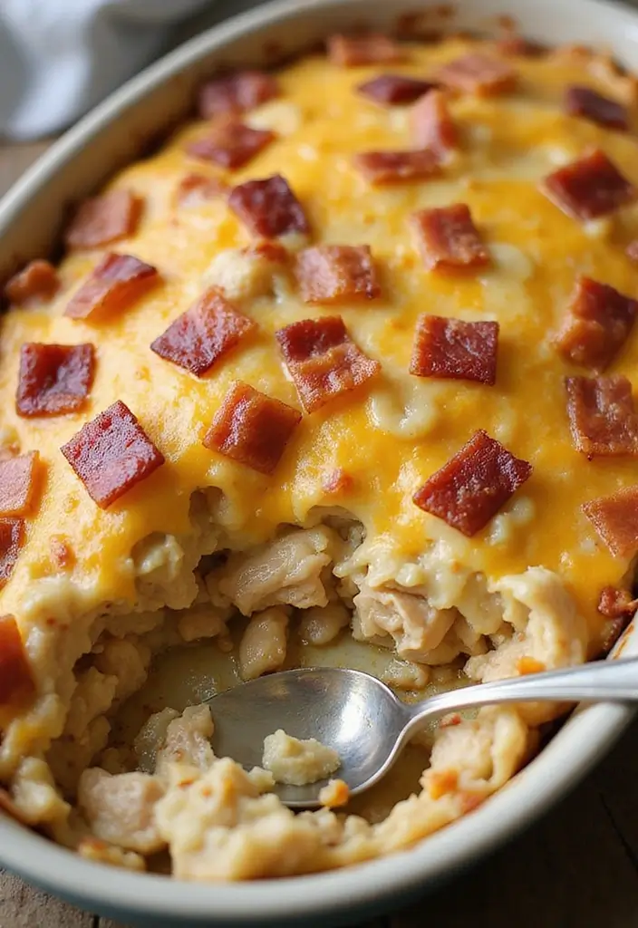 28 Carnivore Diet Chicken Recipes That Are Simple & Filling - 15. Chicken Bacon Ranch Casserole