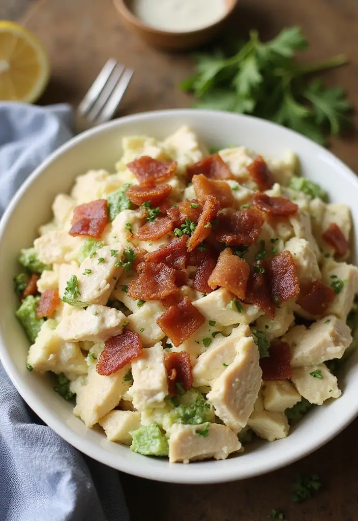 28 Carnivore Diet Chicken Recipes That Are Simple & Filling - 7. Chicken Salad with Bacon