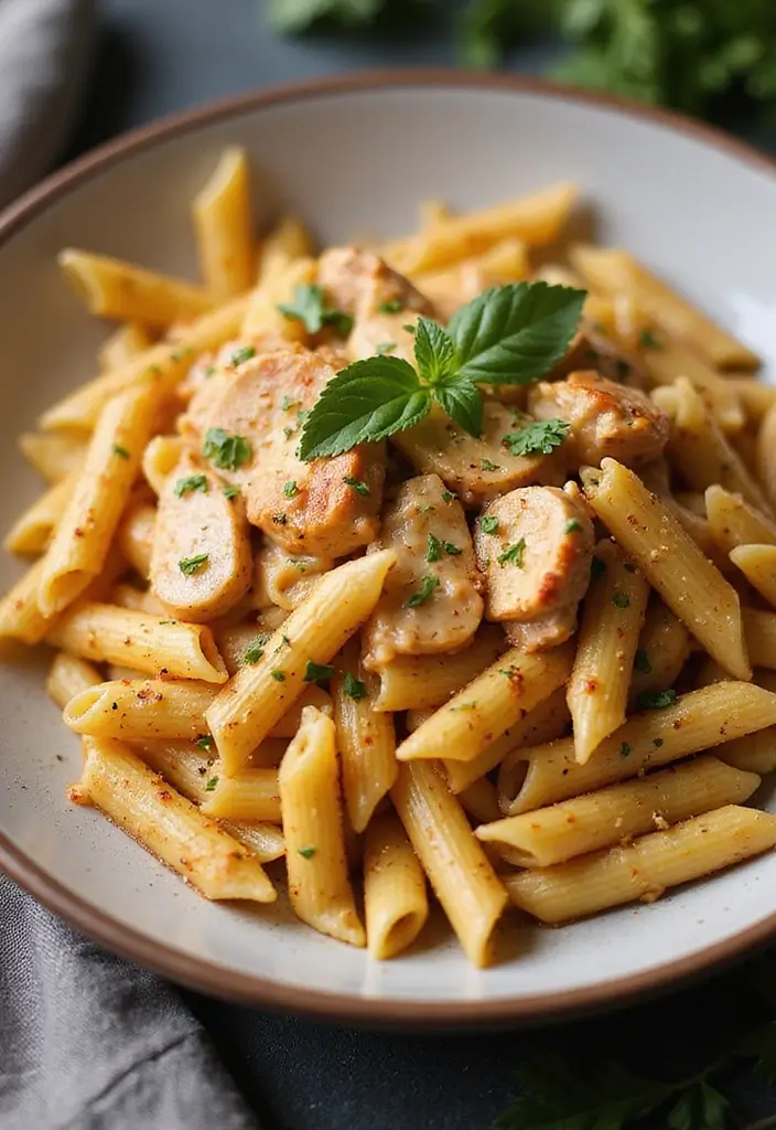 28 Chicken Alfredo Penne Pasta Recipes That Are Restaurant Quality - 14. Cajun Chicken Alfredo Penne