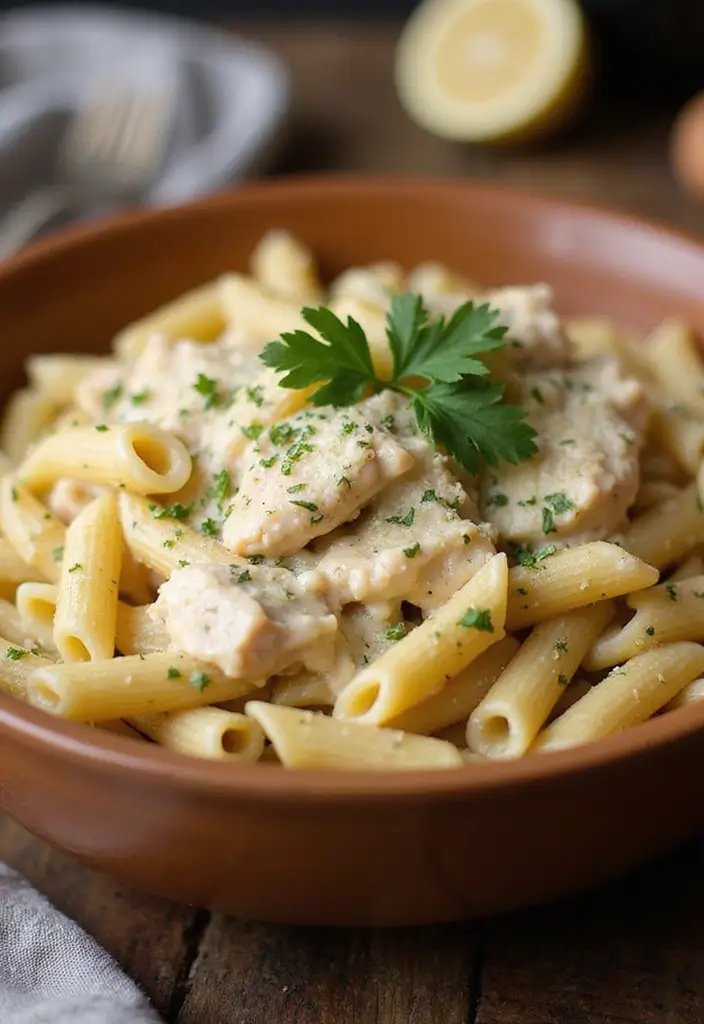 28 Chicken Alfredo Penne Pasta Recipes That Are Restaurant Quality - 2. Creamy Garlic Chicken Alfredo Penne