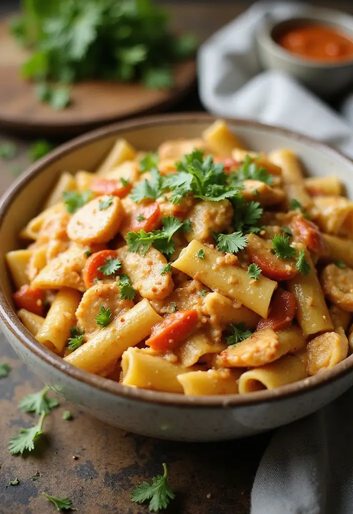 28 Chicken Alfredo Penne Pasta Recipes That Are Restaurant Quality - 24. Thai Chicken Alfredo Penne