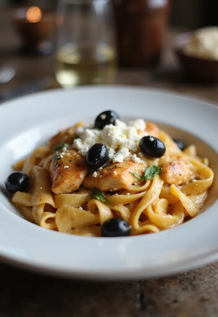 28 Chicken Alfredo Penne Pasta Recipes That Are Restaurant Quality - 28. Chicken Alfredo Penne with Feta and Olives