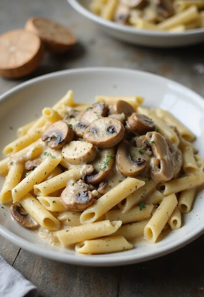 28 Chicken Alfredo Penne Pasta Recipes That Are Restaurant Quality - 8. Mushroom Chicken Alfredo Penne