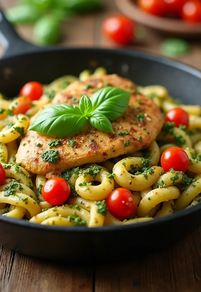 28 Chicken Pesto Pasta Recipes That Taste Bright & Herby - 1. One-Pan Chicken Pesto Pasta