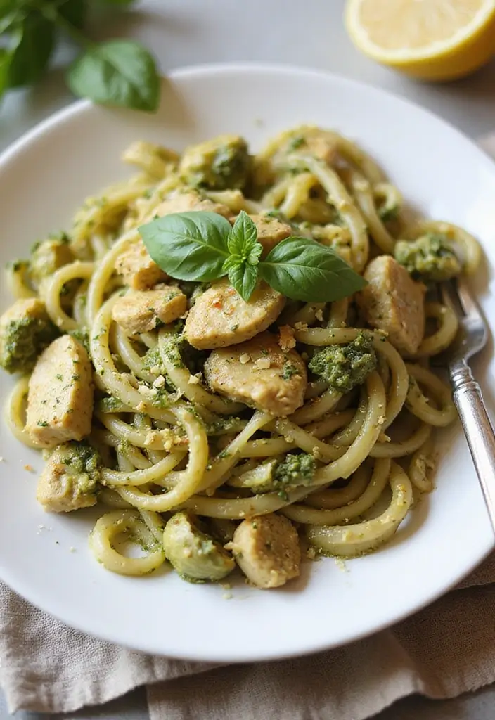 28 Chicken Pesto Pasta Recipes That Taste Bright & Herby - 13. Chicken Pesto Pasta with Artichokes