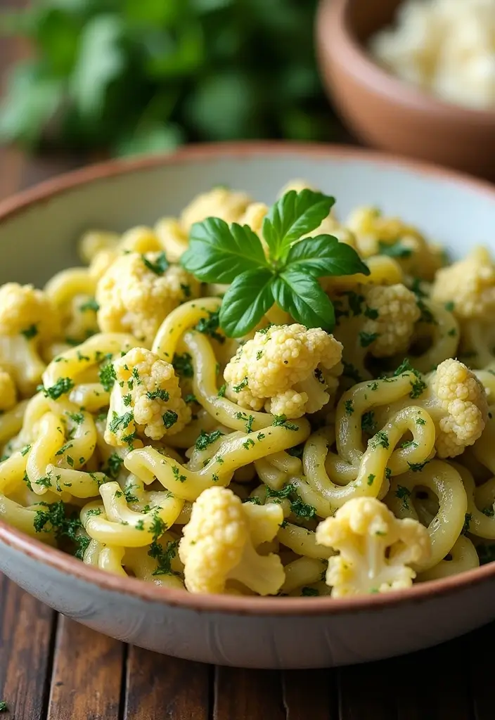 28 Chicken Pesto Pasta Recipes That Taste Bright & Herby - 17. Chicken Pesto Pasta with Cauliflower