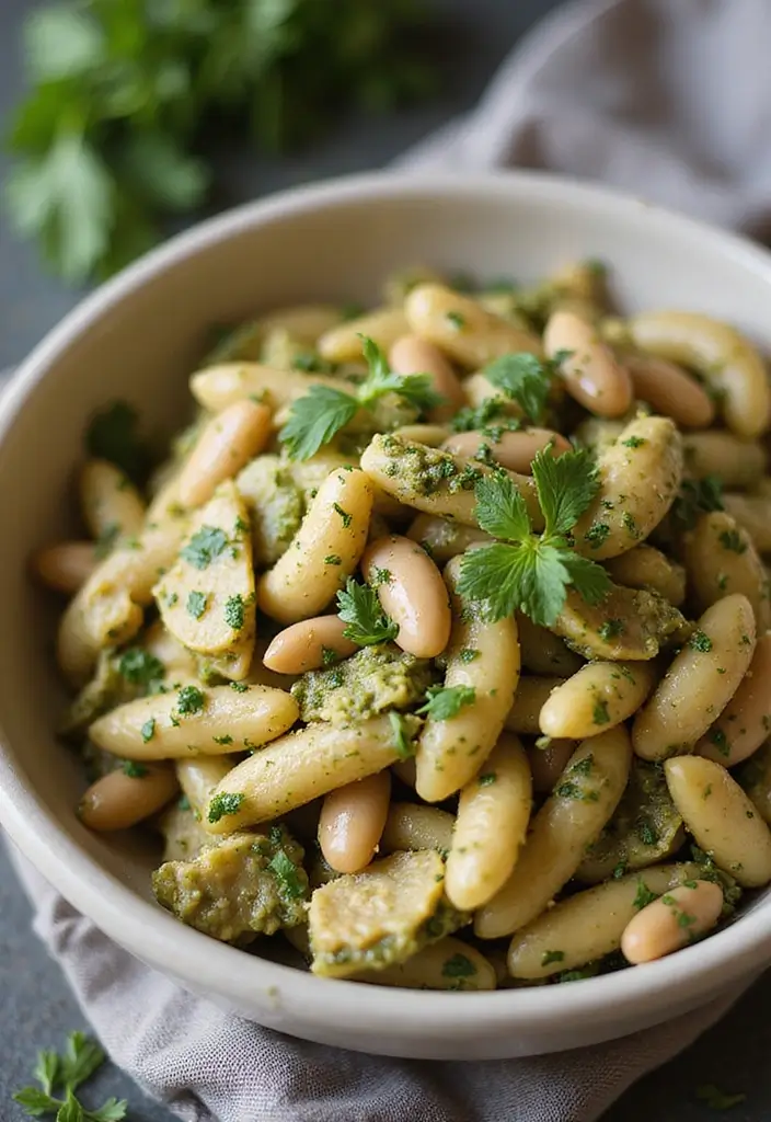 28 Chicken Pesto Pasta Recipes That Taste Bright & Herby - 21. Chicken Pesto Pasta with Cannellini Beans