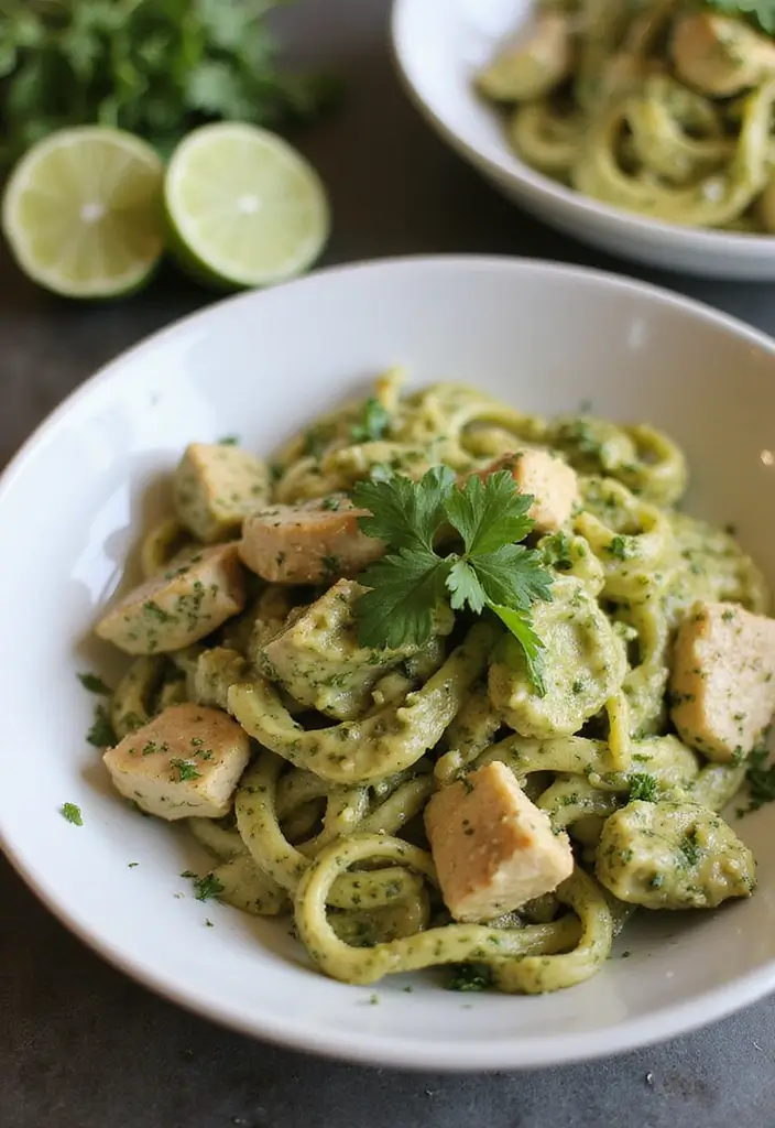 28 Chicken Pesto Pasta Recipes That Taste Bright & Herby - 26. Chicken Pesto Pasta with Cilantro