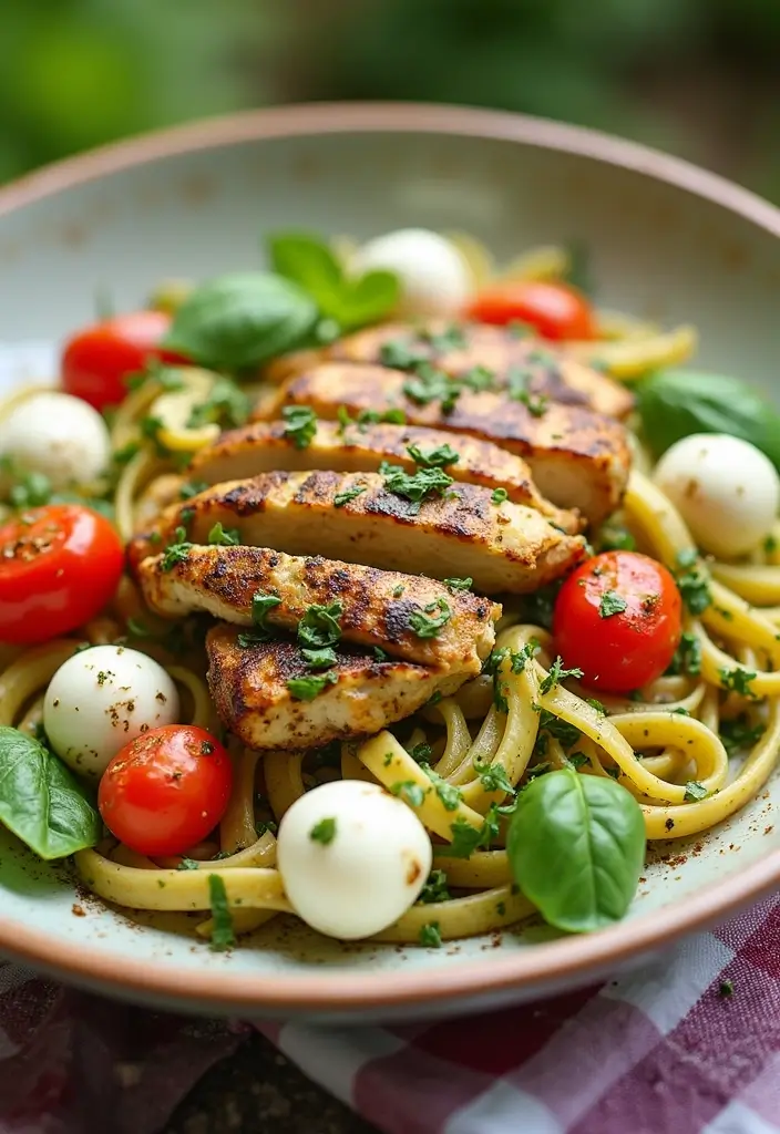 28 Chicken Pesto Pasta Recipes That Taste Bright & Herby - 4. Grilled Chicken Pesto Pasta Salad