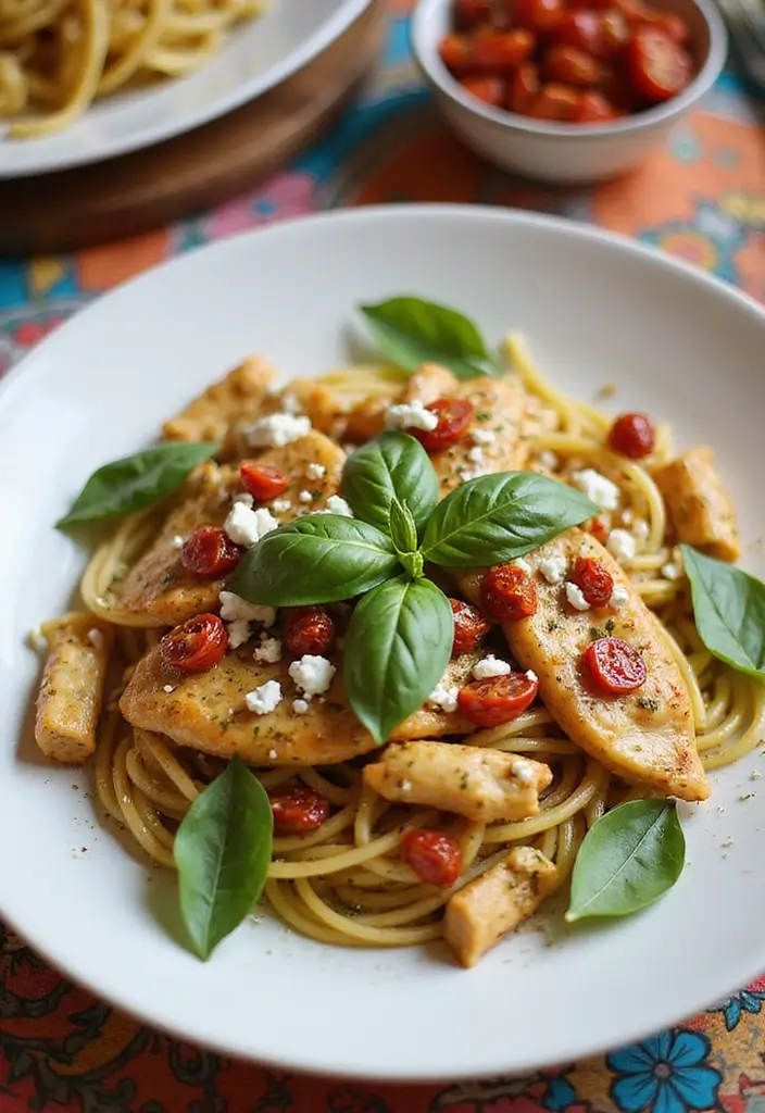 28 Chicken Pesto Pasta Recipes That Taste Bright & Herby - 8. Sun-Dried Tomato Pesto Chicken Pasta