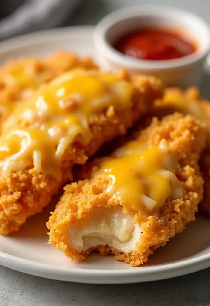 28 Corn Flake Chicken Tenders That Are Crunchy & Family-Friendly - 17. Cheesy Corn Flake Chicken Tenders