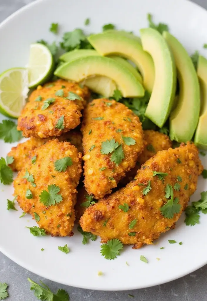 28 Corn Flake Chicken Tenders That Are Crunchy & Family-Friendly - 19. Cilantro-Lime Corn Flake Chicken Tenders