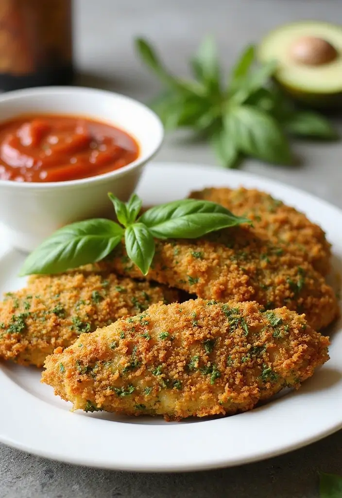 28 Corn Flake Chicken Tenders That Are Crunchy & Family-Friendly - 25. Pesto-Crusted Corn Flake Chicken Tenders